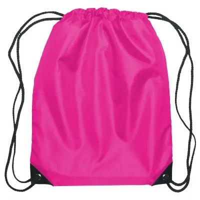 Recycled Drawstring Sports Pack Small with Leather Trim - 14 x 18 in - product view 43