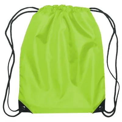 Recycled Drawstring Sports Pack Small with Leather Trim - 14 x 18 in - product view 45