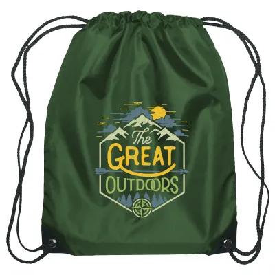 Recycled Drawstring Sports Pack Small with Leather Trim - 14 x 18 in - product view 50