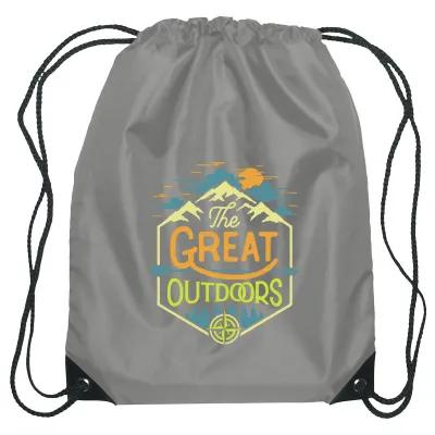 Recycled Drawstring Sports Pack Small with Leather Trim - 14 x 18 in - product view 54