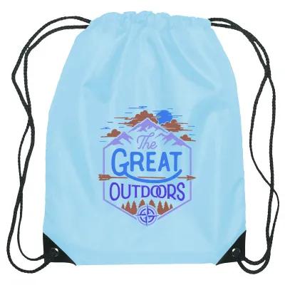 Recycled Drawstring Sports Pack Small with Leather Trim - 14 x 18 in - product view 56