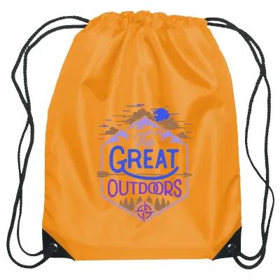 Recycled Drawstring Sports Pack Small with Leather Trim - 14 x 18 in - product view 60