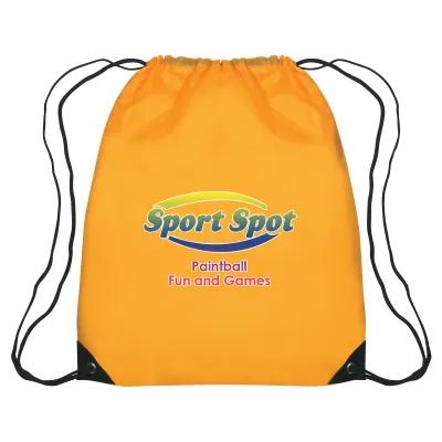 Drawstring Sports Pack Large with Leather Trim - 17 x 20 in - product view 2
