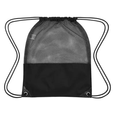 Mesh Panel Drawstring Sports Pack - 14 x 18 in - product view 3