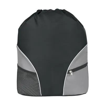 Drawstring Backpack with Front Zippered Pocket - 15 x 17 x 3.5 in - product view 2