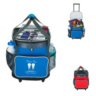 Rolling Cooler 24 Can with Retractable Handle - 11 x 16 x 10.5 in