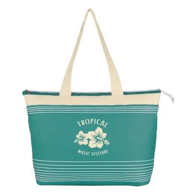 Custom Tote Bag 600D Polyester with Zippered Closure - 17.5 x 13 x 7 in