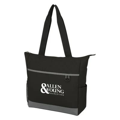 Custom Tote Bag Quilted 300D Polyester - 13.25 x 14 x 5 in