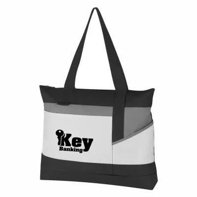 Custom Tote Bag 600D Polyester with ID Holder - 18 x 15 x 3 in