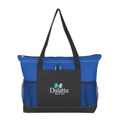 Custom Tote Bag 600D Polyester with Mesh Pockets - 19 x 14 x 4 in - product view 4