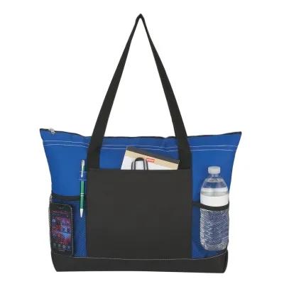 Custom Tote Bag 600D Polyester with Mesh Pockets - 19 x 14 x 4 in - product view 6