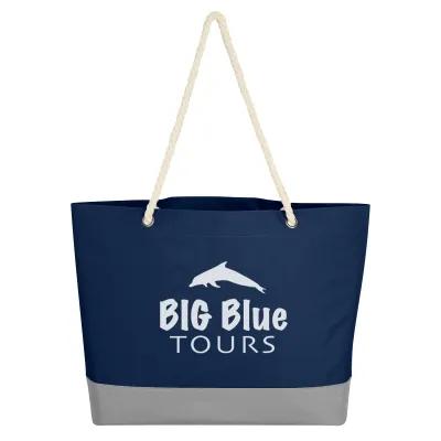 Custom Tote Bag 600D Polyester with Rope Handles - 19.5 x 14.5 x 4.5 in