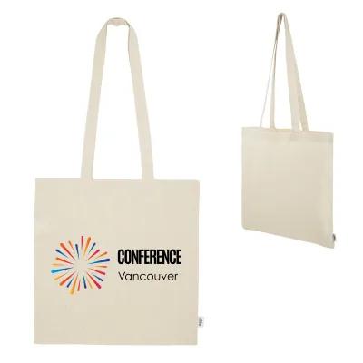 Custom Tote Bag Recycled Cotton 8 oz Heavy Duty - 15 x 15 in - product view 2