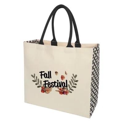Custom Tote Bag Cotton Canvas 10 oz Gusseted - 15 x 14 x 6 in - product view 3