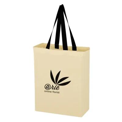 Custom Tote Bag Cotton Canvas 5 oz Grocery Style - 10 x 14 x 5 in
