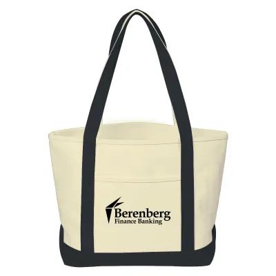 Custom Tote Bag Recycled Cotton Canvas 24 oz Heavy - 19.75 x 13.25 x 6.75 in