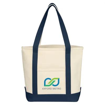 Custom Tote Bag Cotton Canvas Front Pocket - 15 x 12 in - product view 3