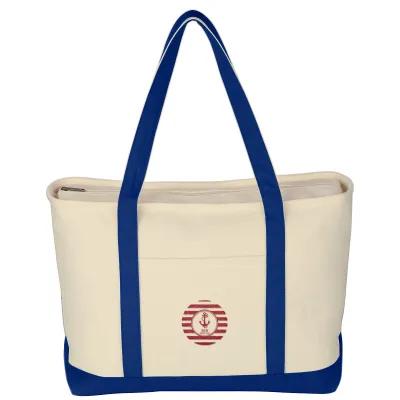 Custom Tote Bag Cotton Canvas Zippered Front Pocket - 23 x 14 in - product view 3