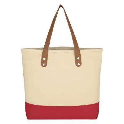 Custom Tote Bag Cotton Canvas Leatherette Handles - 16 x 12 in - product view 7