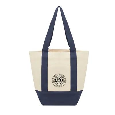 Custom Tote Bag Recycled Cotton Canvas Front Pocket - 13 x 11 in
