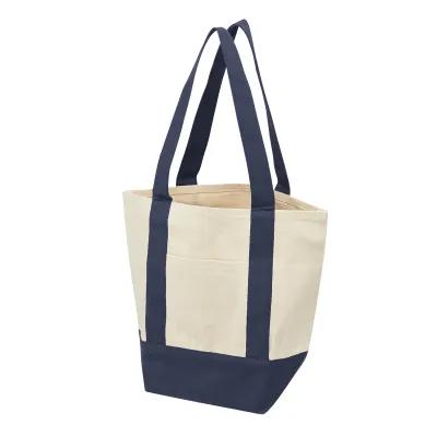 Custom Tote Bag Recycled Cotton Canvas Front Pocket - 13 x 11 in - product view 2