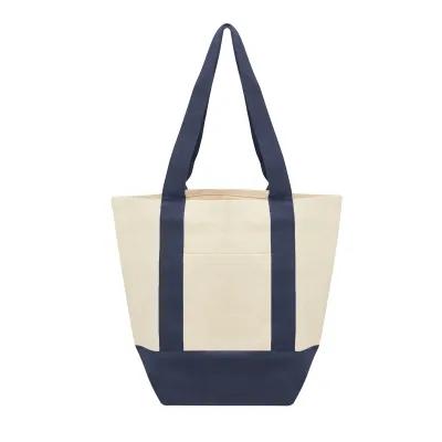 Custom Tote Bag Recycled Cotton Canvas Front Pocket - 13 x 11 in - product view 3