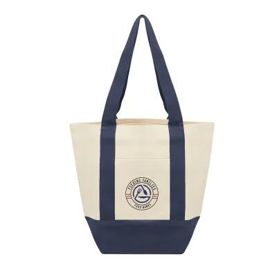 Custom Tote Bag Recycled Cotton Canvas Front Pocket - 13 x 11 in - product view 4