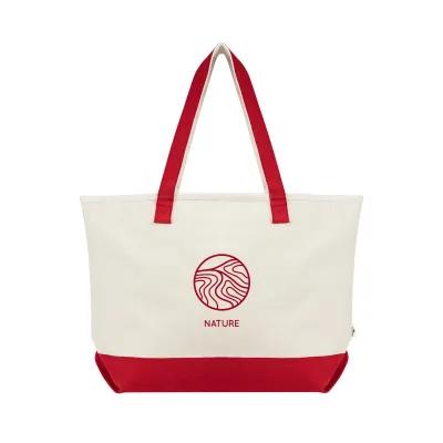 Custom Tote Bag Recycled Cotton Canvas Zippered - 21.75 x 14.25 in