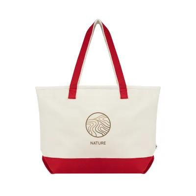Custom Tote Bag Recycled Cotton Canvas Zippered - 21.75 x 14.25 in - product view 4