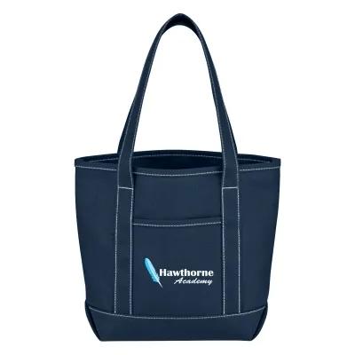 Custom Tote Bag Recycled Cotton Canvas Yacht Front Pocket - 15 x 12 in - product view 3