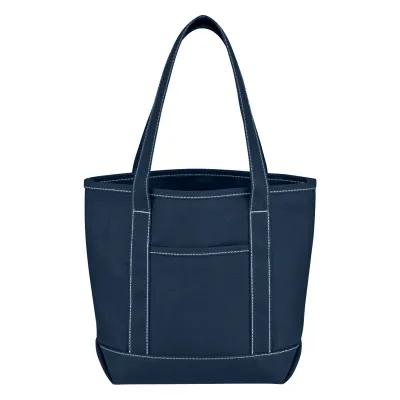 Custom Tote Bag Recycled Cotton Canvas Yacht Front Pocket - 15 x 12 in - product view 4