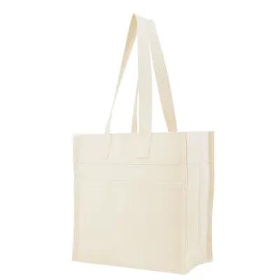 Custom Tote Bag Recycled Cotton North South Style - 15 x 13 in - product view 3