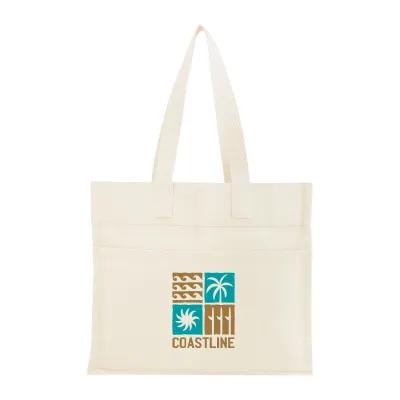 Custom Tote Bag Recycled Cotton North South Style - 15 x 13 in - product view 6