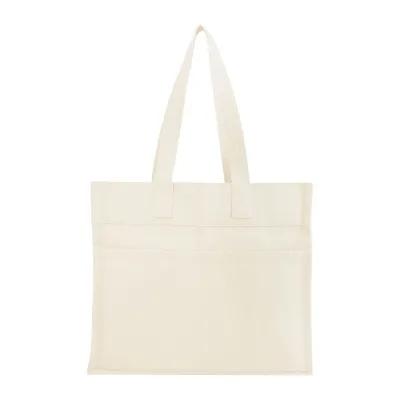 Custom Tote Bag Recycled Cotton North South Style - 15 x 13 in - product view 8