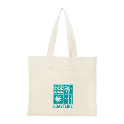 Custom Tote Bag Recycled Cotton North South Style - 15 x 13 in - product view 9