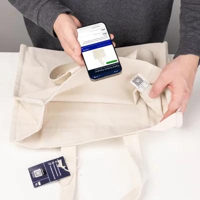 Custom Tote Bag Recycled Cotton North South Style - 15 x 13 in - product view 10