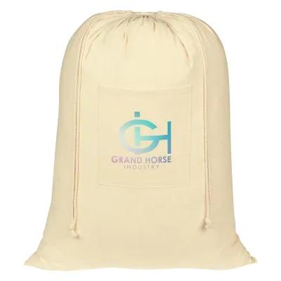 Custom Printed Laundry Bag Cotton String Closure - 19.5 x 25.5 in - product view 3