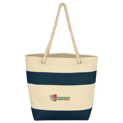Custom Tote Bag 16 oz Cotton Canvas Rope Handles - 18 x 13.5 x 6.5 in - product view 2