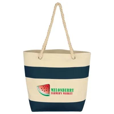 Custom Tote Bag 16 oz Cotton Canvas Rope Handles - 18 x 13.5 x 6.5 in - product view 3