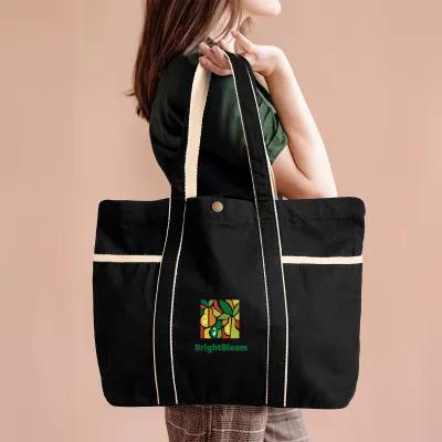 Custom Tote Bag 10 oz Recycled Cotton Canvas - 13 x 15 x 5 in - product view 5