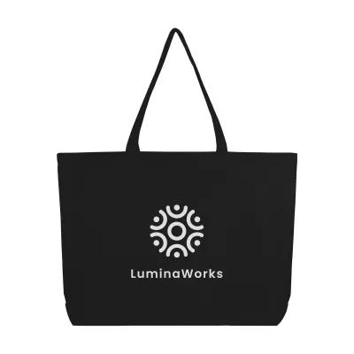 Custom Tote Bag 9 oz Recycled Cotton Shopper Style - 15.75 x 20.5 x 4 in