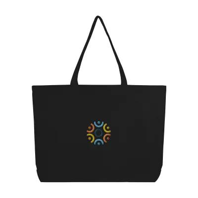 Custom Tote Bag 9 oz Recycled Cotton Shopper Style - 15.75 x 20.5 x 4 in - product view 3