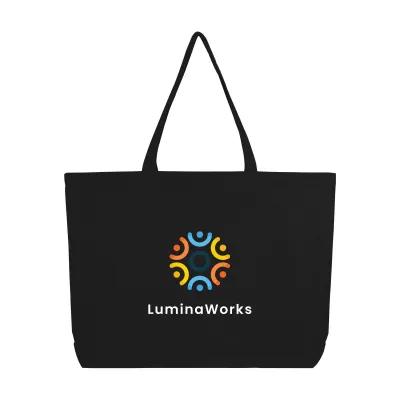 Custom Tote Bag 9 oz Recycled Cotton Shopper Style - 15.75 x 20.5 x 4 in - product view 4