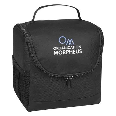 Insulated Lunch Cooler Bag Non-Woven Mesh Pocket - 8.25 x 8.25 x 6 in - product view 4