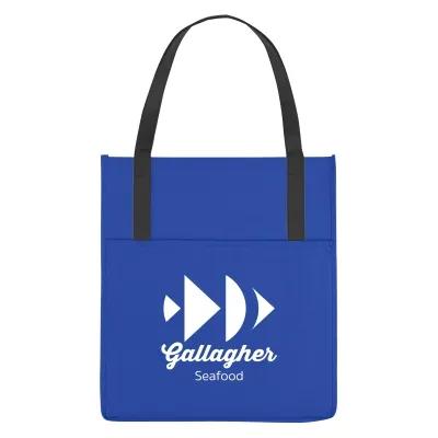 Custom Tote Bag Non-Woven Front Pocket Shopper - 13 x 14.5 x 9.5 in