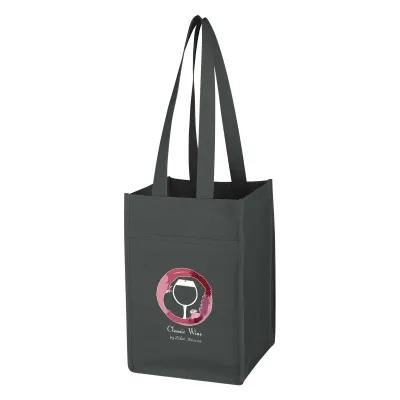 Custom Tote Bag Wine 4 Bottle Non-Woven - 7.25 x 11 in - product view 3