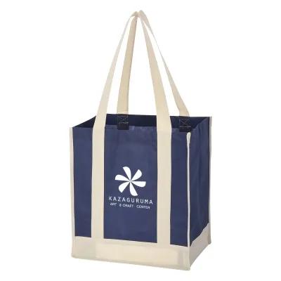 Custom Tote Bag Non-Woven Two-Tone Shopper - 12 x 13 in