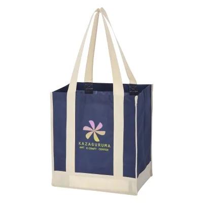 Custom Tote Bag Non-Woven Two-Tone Shopper - 12 x 13 in - product view 2