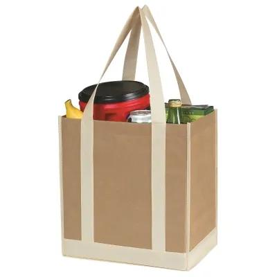 Custom Tote Bag Non-Woven Two-Tone Shopper - 12 x 13 in - product view 4