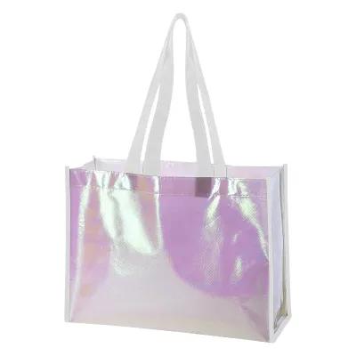 Custom Tote Bag Laminated Non-Woven Mini Pearl - 13.9 x 10 in - product view 2